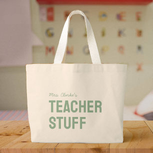 Bolso De Tela Gigante Personalización del nombre del profesor Minimalist