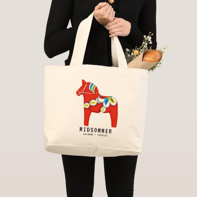 Bolso De Tela Gigante Personalizado Arte Popular Caballo Red Dala (Anverso (producto))