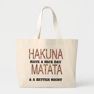 Bolso De Tela Gigante Personalizado Bag Hakuna Matata Buenas Noches