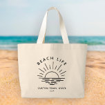 Bolso De Tela Gigante Personalizado Beach Life Sunset Minimalista Boho m<br><div class="desc">¡Boho beach vibes! Lleva la magia de la puesta de sol de la ciudad con nuestro tote jumbo. Personalizado,  moderna y perfecta para lo más esencial de su vida en la playa. 🌅 👜.</div>