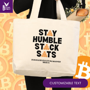 Bolso De Tela Gigante Personalizado Bitcoin Investor STAR HUMBLE STACK S