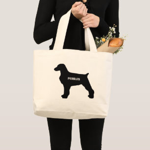 Bolso De Tela Gigante PERSONALIZADO Brittany Dog Silhouette