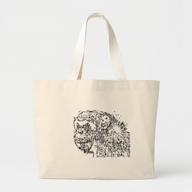 Bolso De Tela Gigante Personalizado Chimpanzee (Frente)