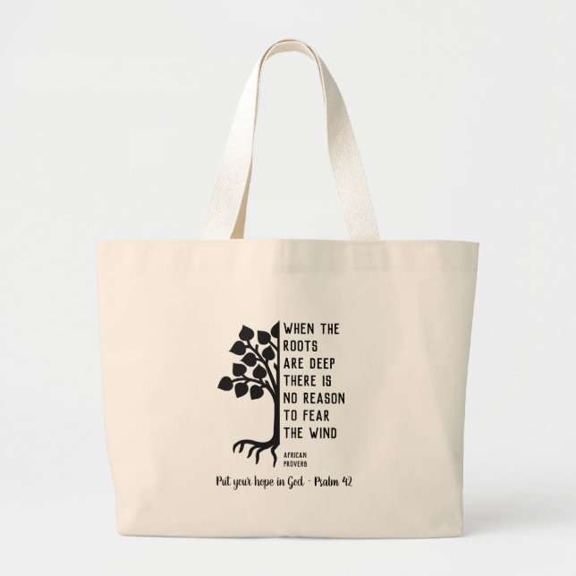 Bolso De Tela Gigante Personalizado CUANDO LAS RAÍCES SON PROFUNDAMENTE  (Frente)