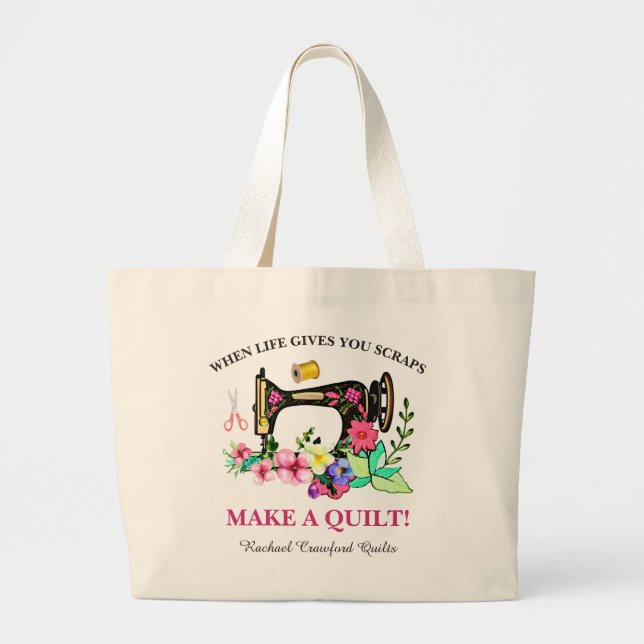 Bolso De Tela Gigante Personalizado Cute Quilters (Frente)