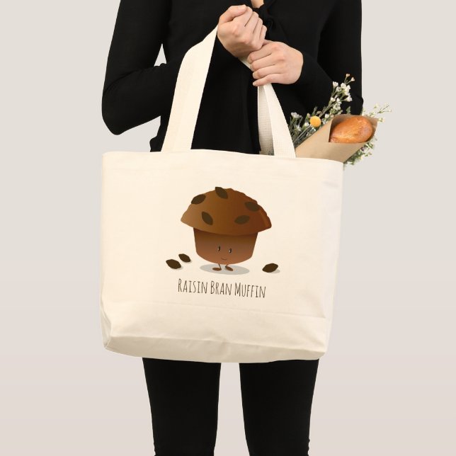 Bolso De Tela Gigante Personalizado Cute Raisin Bran Muffin (Anverso (producto))