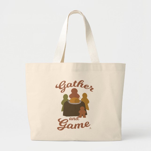 Bolso De Tela Gigante Personalizado de Acción de Gracias de Gather y Gam (Frente)
