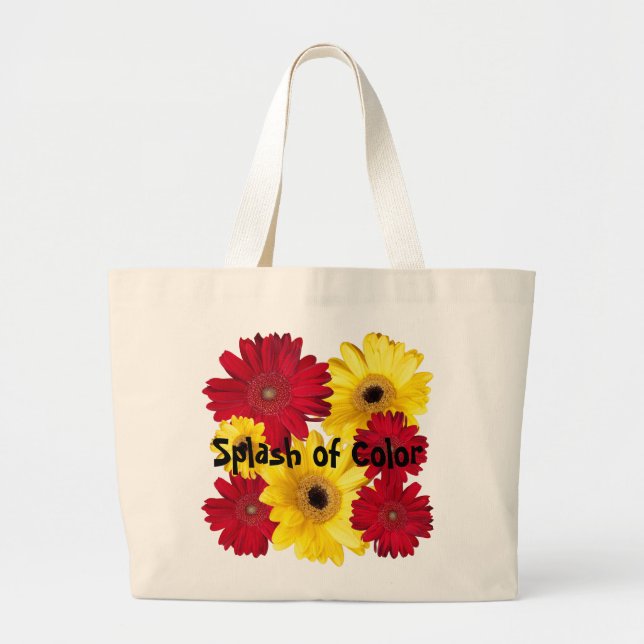 Bolso De Tela Gigante Personalizado de fotografías de Gerber Daisy rojo  (Frente)