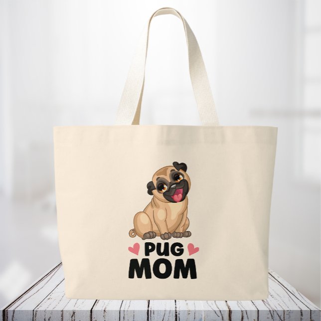 Bolso De Tela Gigante Personalizado de pug pug pupy Perro Lover Funny Pu (Subido por el creador)