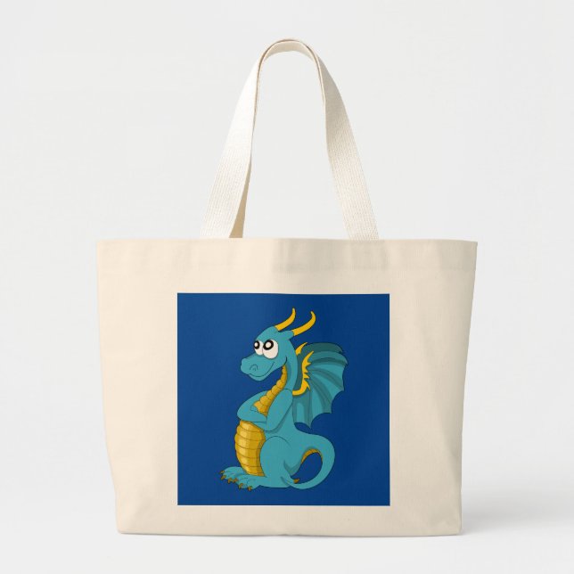 Bolso De Tela Gigante Personalizado del dragón azul (Frente)