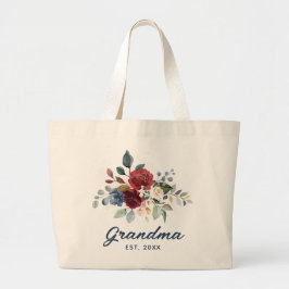 Bolso De Tela Gigante Personalizado elegante moderno con escritura flora
