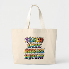 Bolso De Tela Gigante Personalizado Enseña Ama Inspira Repite Maestro