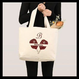 Bolso De Tela Gigante Personalizado Gal Glam Glit Pickleball Monograma N