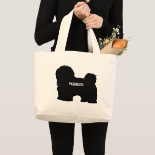 Bolso De Tela Gigante PERSONALIZADO Havanese Dog Rama Silhouette