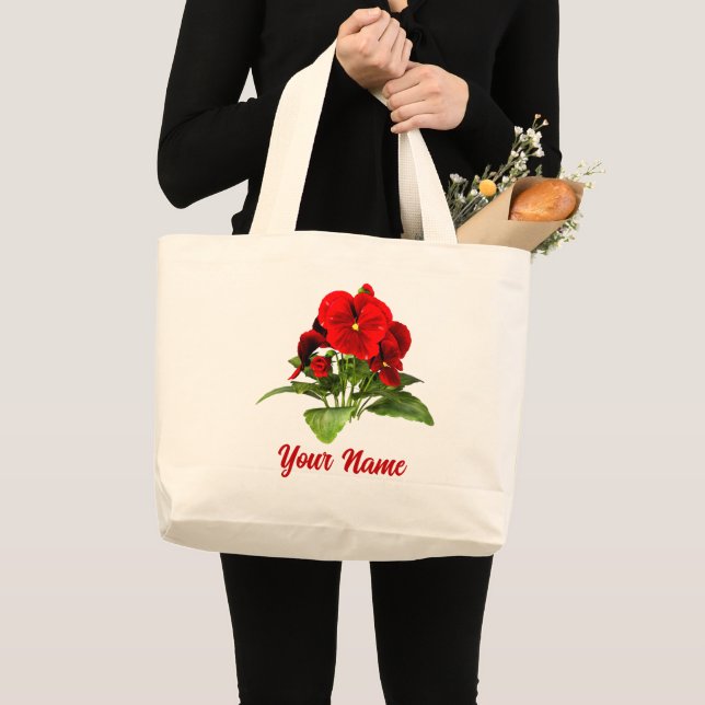 Bolso De Tela Gigante Personalizado Personalizado de Pansy Lover Floral (Anverso (producto))
