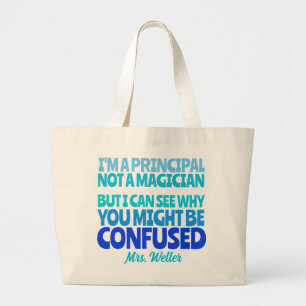 Bolso De Tela Gigante Personalizado Principal Funny No es un mago