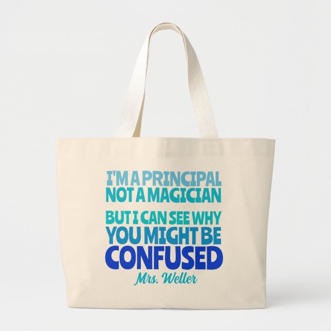 Bolso De Tela Gigante Personalizado Principal Funny No es un mago (Frente)