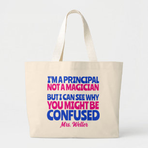 Bolso De Tela Gigante Personalizado Principal Funny No es un mago