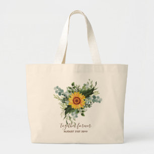 Bolso De Tela Gigante Personalizado Recién Matrimonios Rústicos Eucalypt