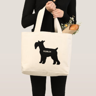 Bolso De Tela Gigante PERSONALIZADO Standard Schnauzer Dog Silhouette