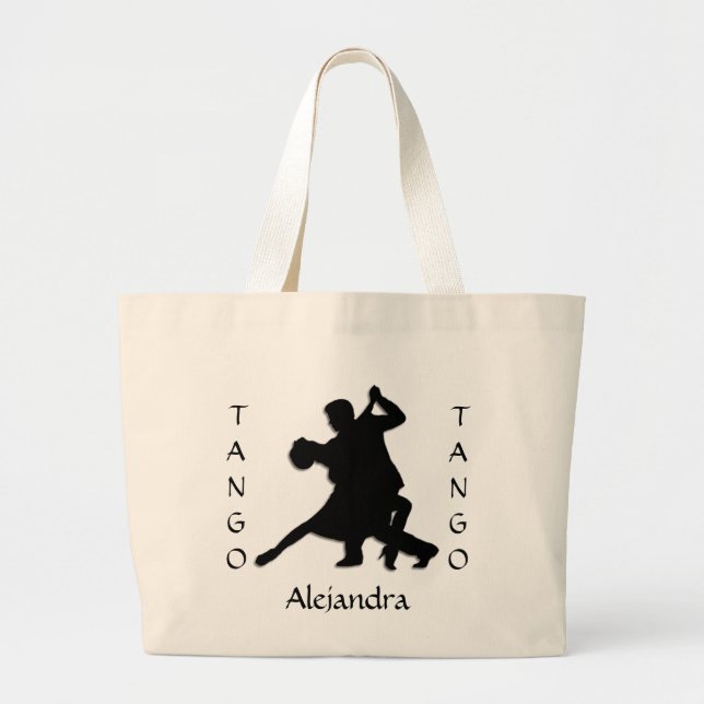 Bolso De Tela Gigante Personalizado Tango Dance Silhouette Tote Bag (Frente)