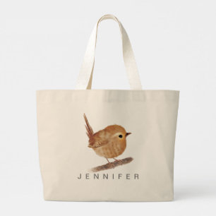 Bolso De Tela Gigante Personalizado Wren Bird Tote Bag