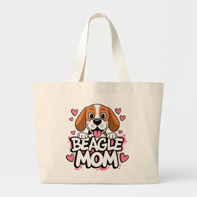 Bolso De Tela Gigante Personalizados Beagles de Cute Beagle Mom Gift Dog (Frente)