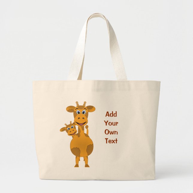 Bolso De Tela Gigante Personalizar de jirafas (Frente)