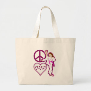 Bolso De Tela Gigante Personalizar del chica del karate del amor de la