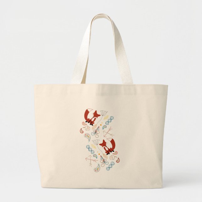 Bolso De Tela Gigante Personalizar el modelo moderno de Fox Woodland (Frente)