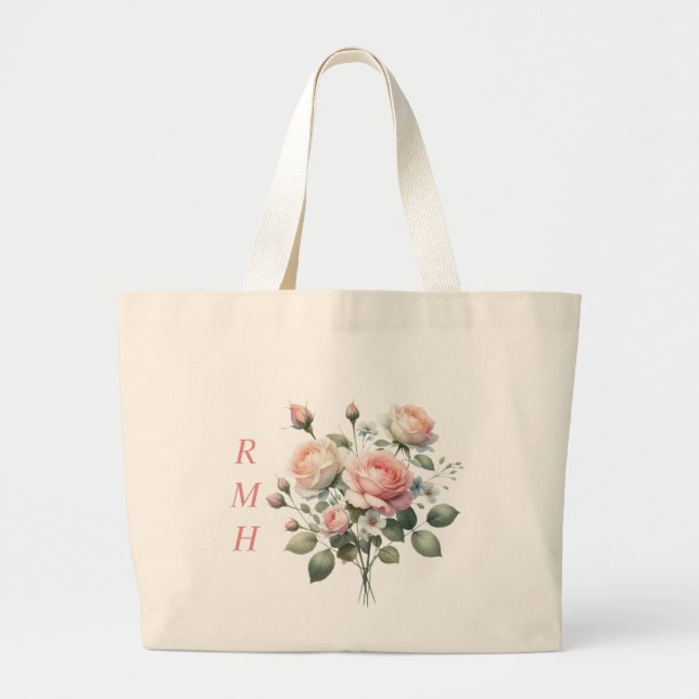 Bolso De Tela Gigante Personalized June Rose Tote Bag (Frente)