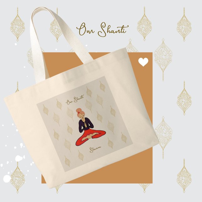 Bolso De Tela Gigante Personalized Om Shanti Yoga Girl (Love this bag! For yoga and any time, this is the perfect tote. Simple, classic and made with love.)