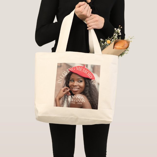 Bolso De Tela Gigante Personalized Photo and Text Memorial Cotton (Anverso (producto))