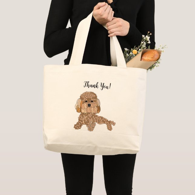 Bolso De Tela Gigante Personalized Poodle Dog  (Anverso (producto))