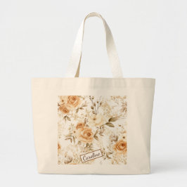 Bolso De Tela Gigante Personalized Romantic Floral Name Design