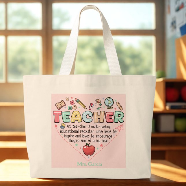 Bolso De Tela Gigante Personalized Teacher Tote Bag (Subido por el creador)