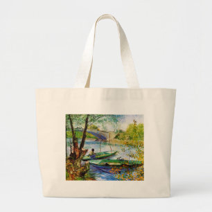 Bolso De Tela Gigante Pesca en primavera, Vincent van Gogh. Hermosa fis