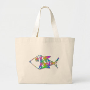 Bolso De Tela Gigante Pescado abstracto
