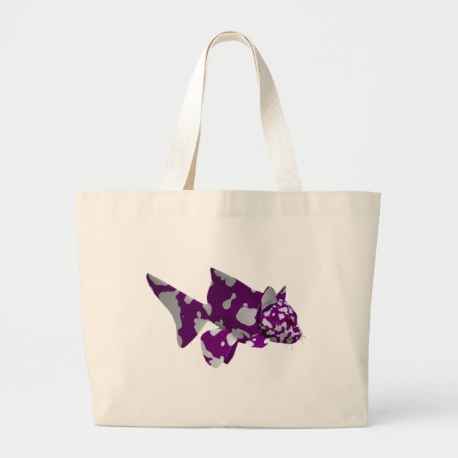 Bolso De Tela Gigante Pescado morado (Frente)