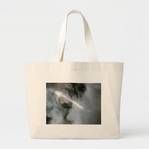 Bolso De Tela Gigante Pescado plateado en agua y nubes