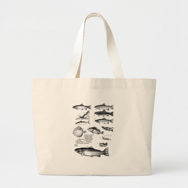 Bolso De Tela Gigante Pescados 25 (Frente)