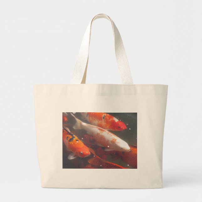 Bolso De Tela Gigante Pescados de Koi (Frente)
