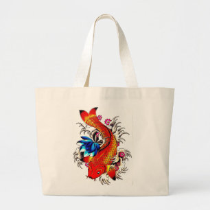 Bolso De Tela Gigante Pescados de Koi
