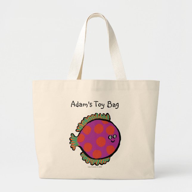 Bolso De Tela Gigante Pescados rosados y anaranjados del lunar (Frente)