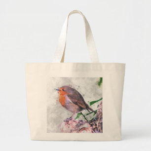 Bolso De Tela Gigante Petirrojo Redbreast