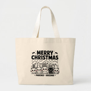 Bolso De Tela Gigante Phoenix City Arizona Merry Christmas Cats USA