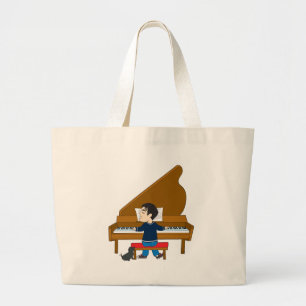 Bolso De Tela Gigante Pianista y perro