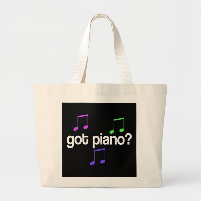 Bolso De Tela Gigante Piano conseguido colorido Totebag (Frente)