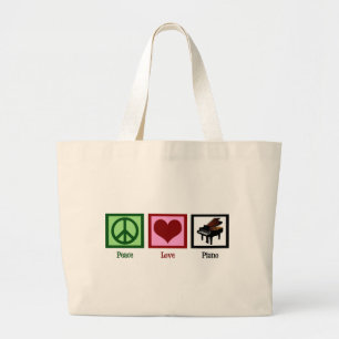 Bolso De Tela Gigante Piano del amor de la paz