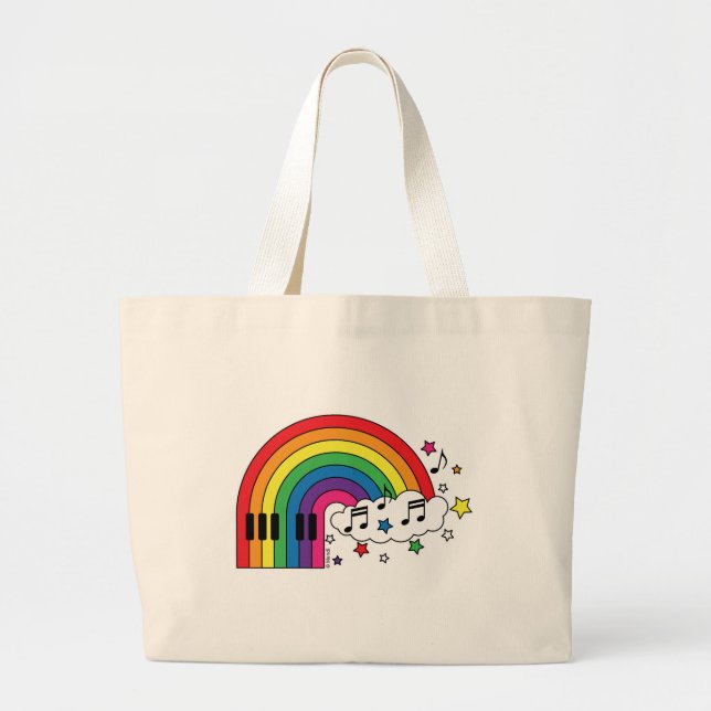Bolso De Tela Gigante Piano del arco iris (Frente)